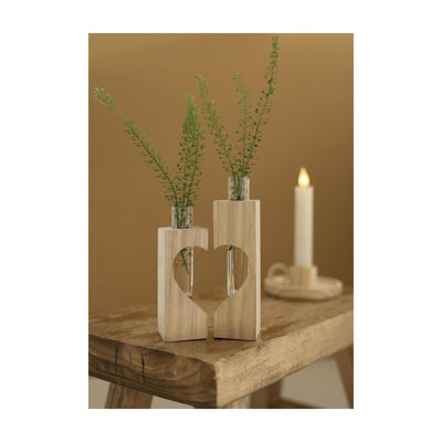 Ideen 4 Jahreszeiten Holzrohrhalter Herz 4x4xh14,5cm Set 2