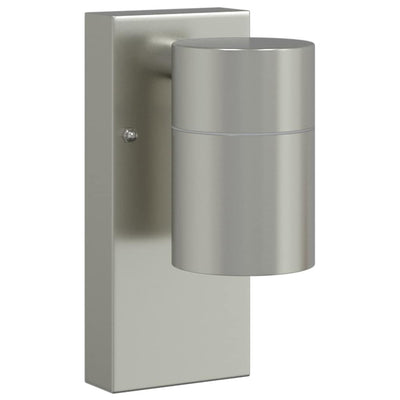 Vidaxx Außenwandleuchte Silber 6,5 x 10,5 x 16 cm Edelstahl und Glas