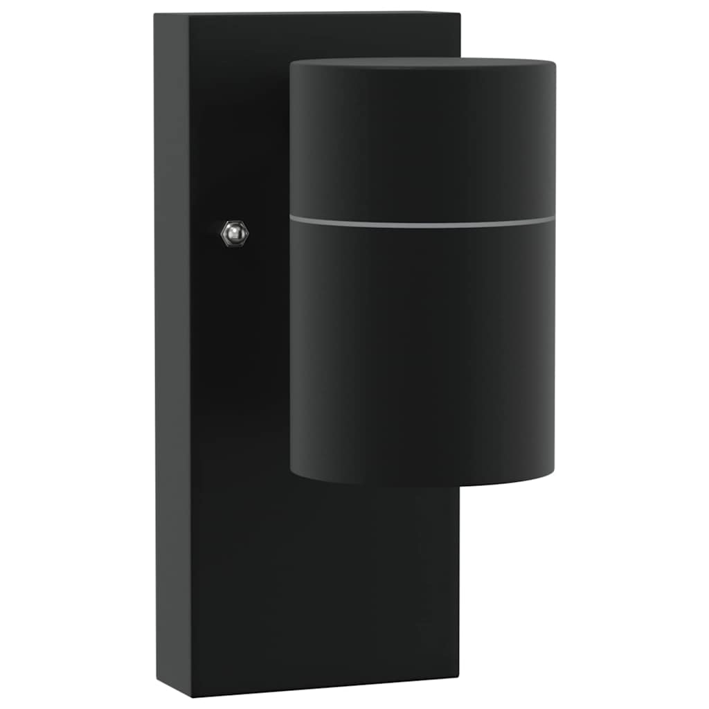 Vidaxx Außenwandleuchte schwarz 6,5 x 10,5 x 16 cm Edelstahl und Glas