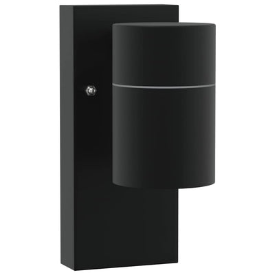 Vidaxx Außenwandleuchte schwarz 6,5 x 10,5 x 16 cm Edelstahl und Glas