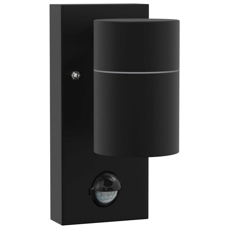Vidaxx Außenwandleuchte schwarz 6,5 x 10,5 x 16 cm Edelstahl und Glas