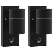 Vidaxx Außenwandleuchte 2 Stück schwarz 6,5 x 10,5 x 16 cm Edelstahl und Glas - afbeelding 2