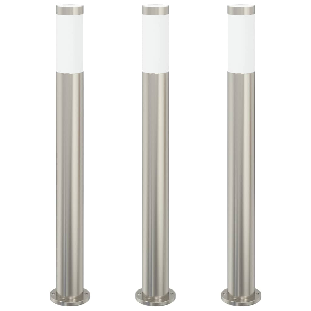 Vidaxx Pollerbeleuchtung 3 Stück 80 cm Edelstahl IP44