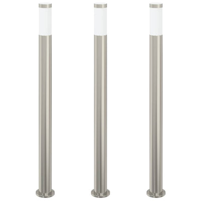Vidaxx Pollerbeleuchtung 3 Stück 110 cm Edelstahl IP44