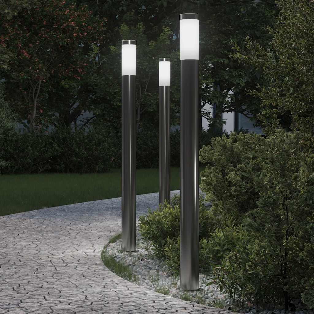 Vidaxx Pollerbeleuchtung 3 Stück 110 cm Edelstahl IP44