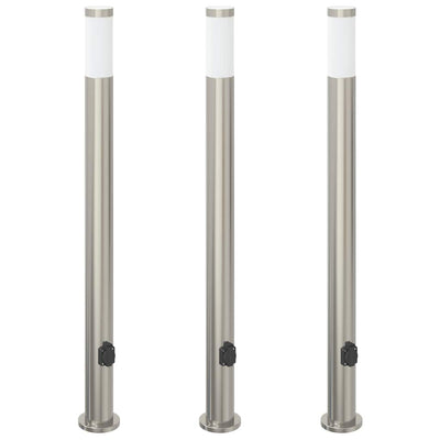 Vidaxx Pollerleuchte mit Fassung 3 Stück 110 cm Edelstahl IP44