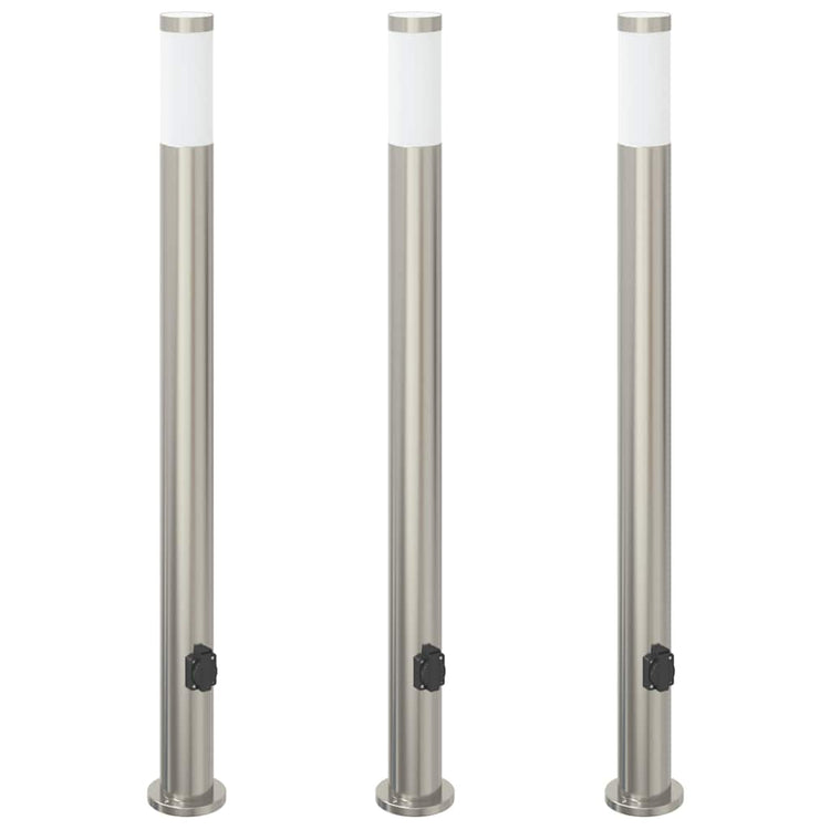 Vidaxx Pollerleuchte mit Fassung 3 Stück 110 cm Edelstahl IP44