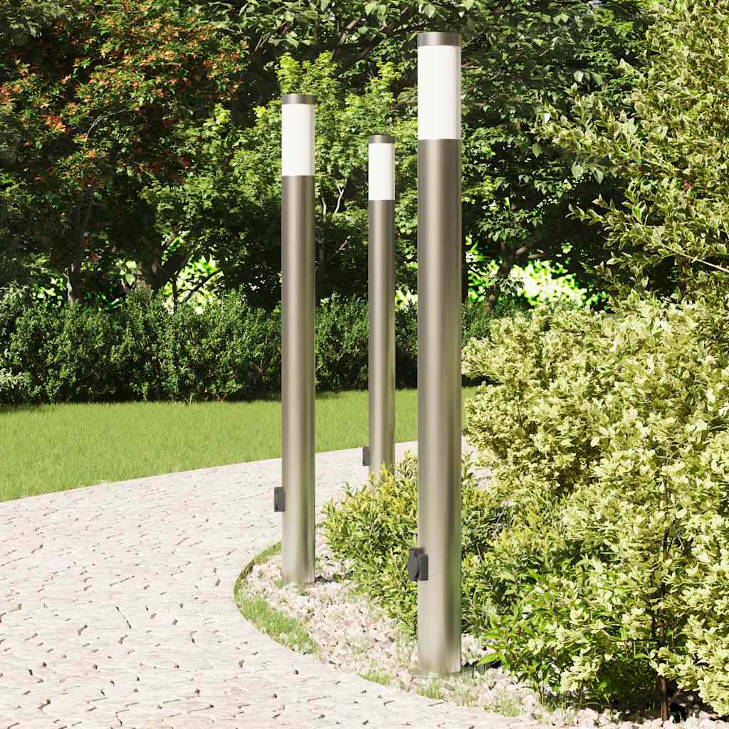 Vidaxx Pollerleuchte mit Fassung 3 Stück 110 cm Edelstahl IP44
