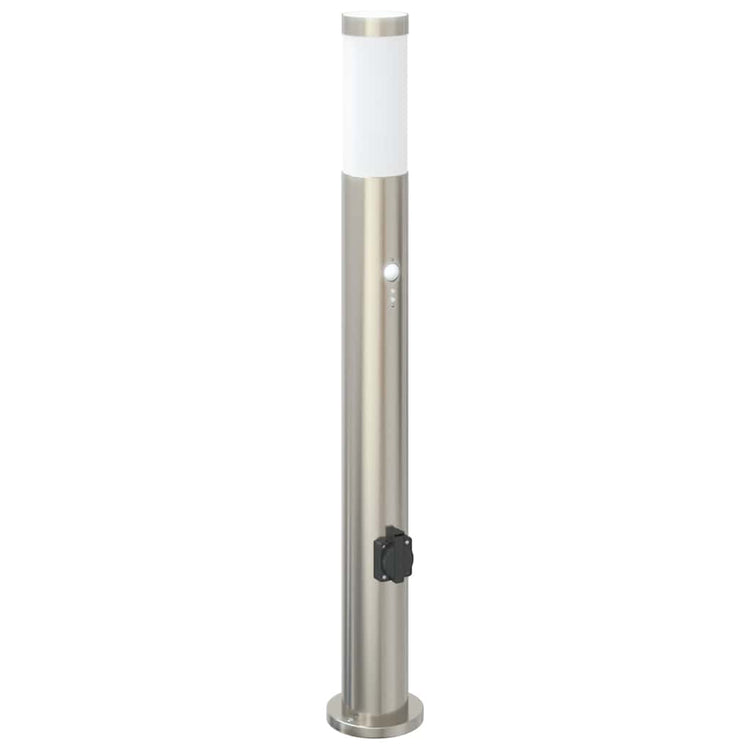 Vidaxl Pollerleuchte mit Sensor und Steckdose 80 cm Edelstahl IP44