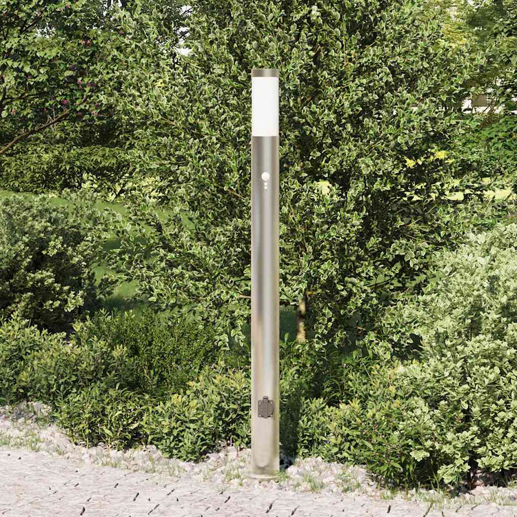 Vidaxx Pollerleuchte mit Sensor und Steckdose 110 cm Edelstahl IP44