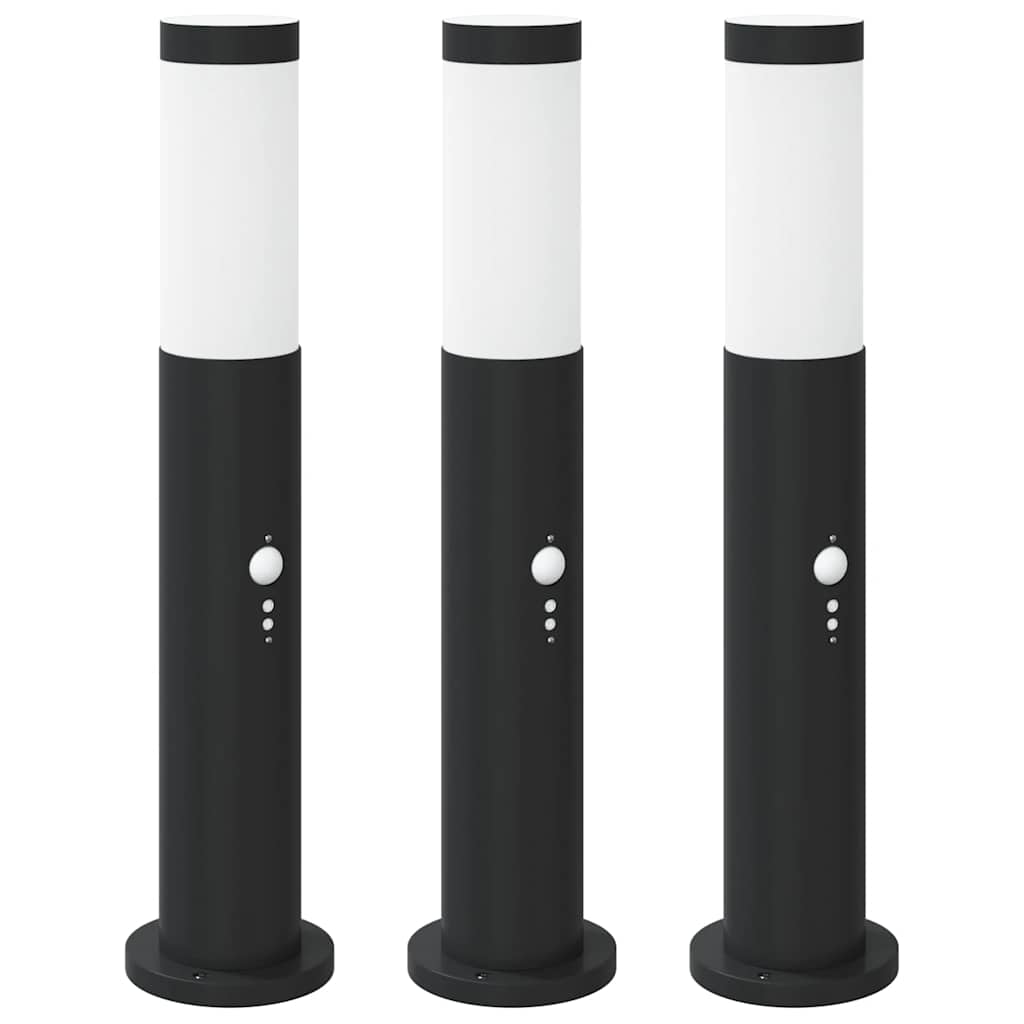Vidaxx Pollerbeleuchtung mit Sensor 3 Stück 50 cm Edelstahl IP44