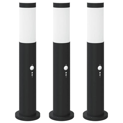 Vidaxx Pollerbeleuchtung mit Sensor 3 Stück 50 cm Edelstahl IP44