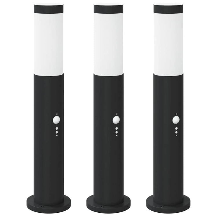 Vidaxx Pollerbeleuchtung mit Sensor 3 Stück 50 cm Edelstahl IP44