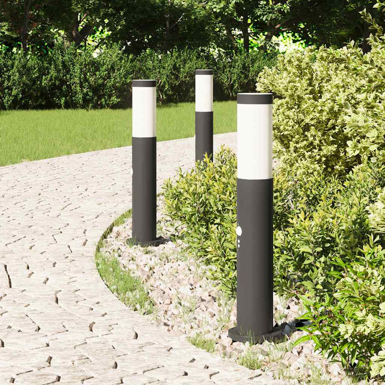 Vidaxx Pollerbeleuchtung mit Sensor 3 Stück 50 cm Edelstahl IP44