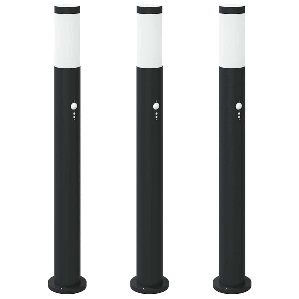 VidaXL Pollerbeleuchtung mit Sensor 3 Stück 80 cm Edelstahl IP44