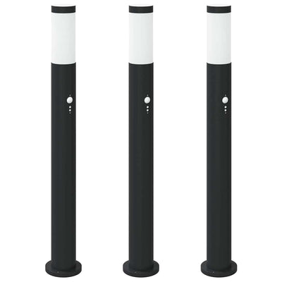 VidaXL Pollerbeleuchtung mit Sensor 3 Stück 80 cm Edelstahl IP44