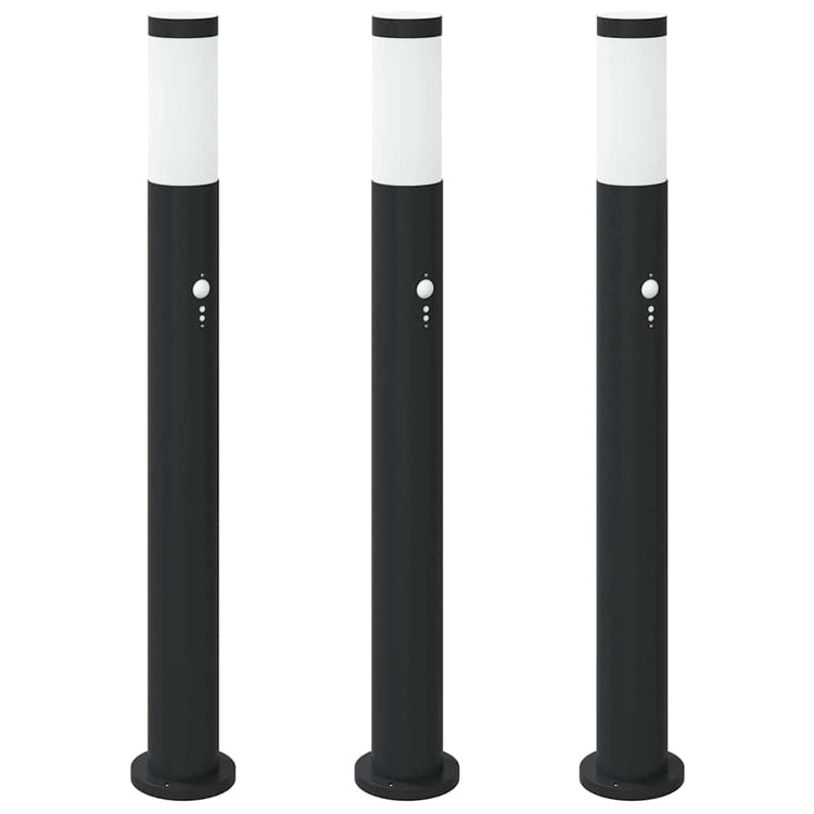 VidaXL Pollerbeleuchtung mit Sensor 3 Stück 80 cm Edelstahl IP44