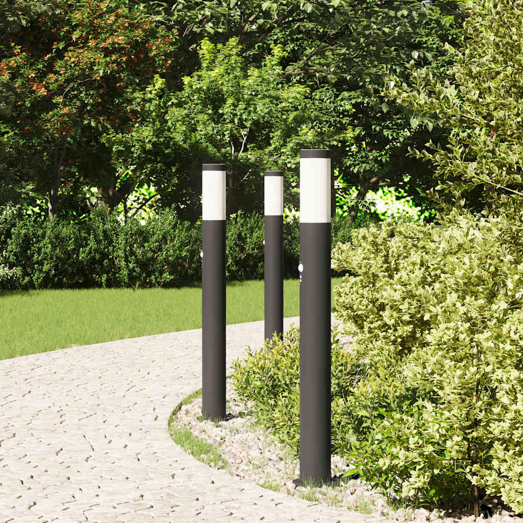 VidaXL Pollerbeleuchtung mit Sensor 3 Stück 80 cm Edelstahl IP44