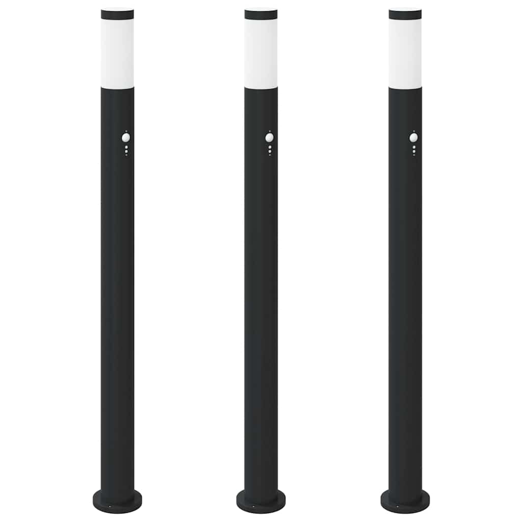 VidaXL Pollerbeleuchtung mit Sensor 3 Stück 110 cm Edelstahl IP44
