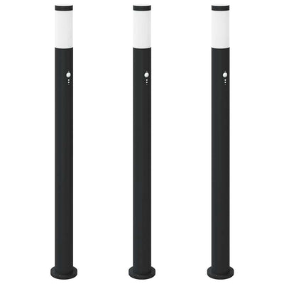 VidaXL Pollerbeleuchtung mit Sensor 3 Stück 110 cm Edelstahl IP44