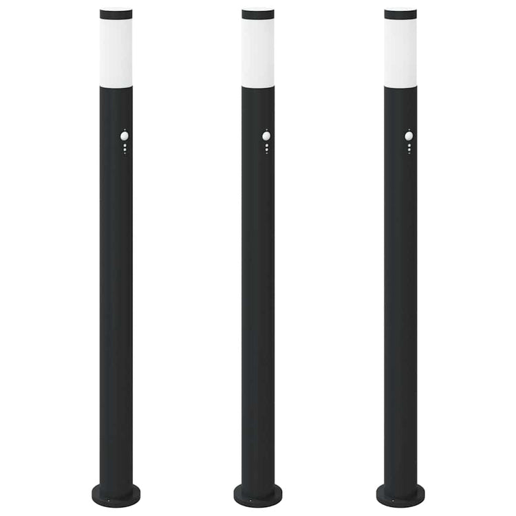 VidaXL Pollerbeleuchtung mit Sensor 3 Stück 110 cm Edelstahl IP44