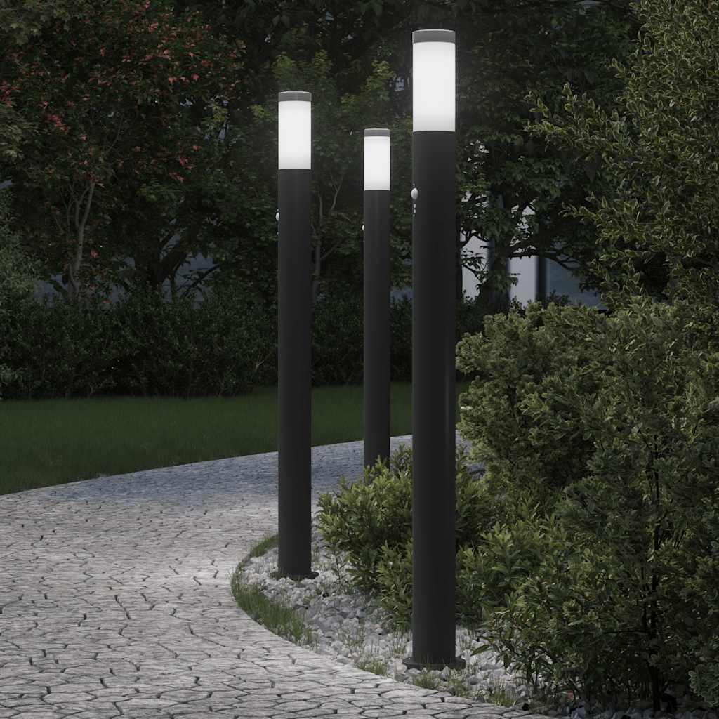 VidaXL Pollerbeleuchtung mit Sensor 3 Stück 110 cm Edelstahl IP44