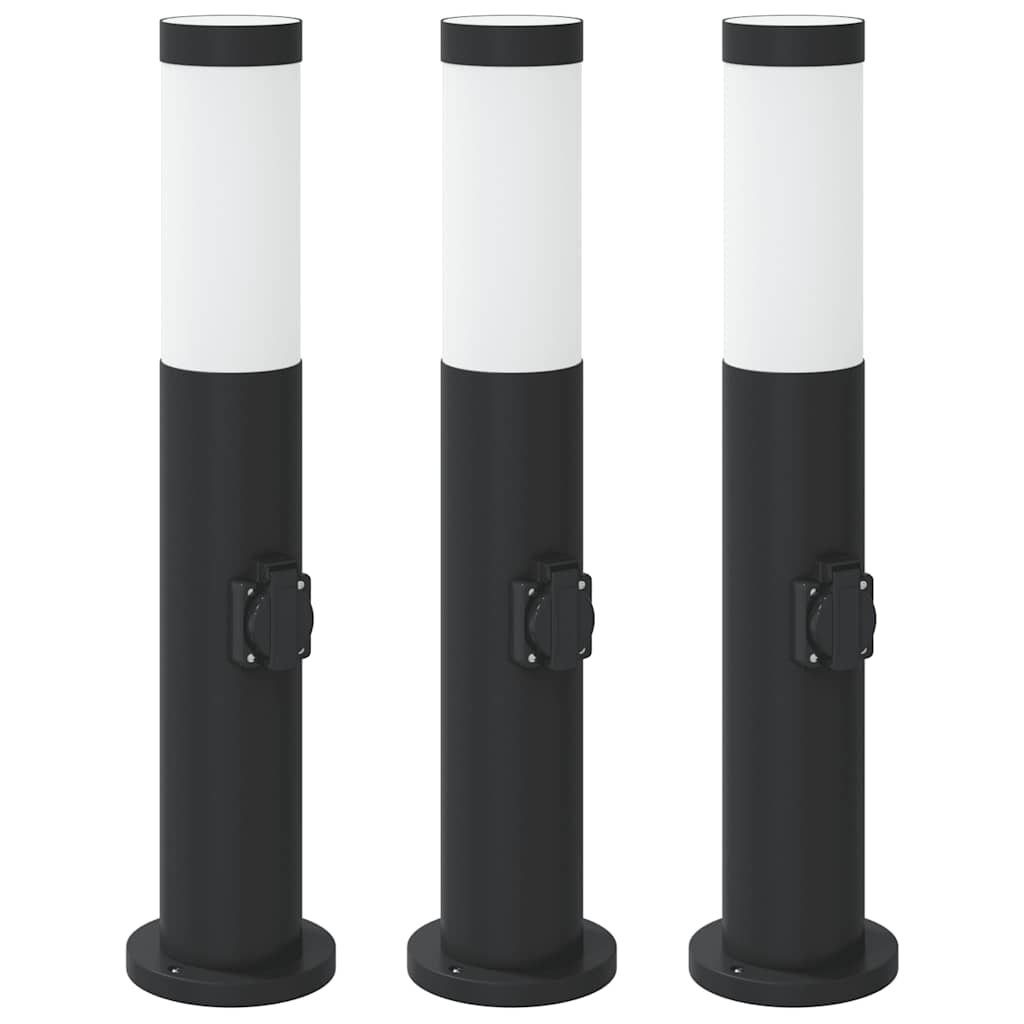 Vidaxx Pollerleuchte mit Fassung 3 Stück 50 cm Edelstahl IP44