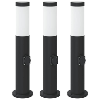 Vidaxx Pollerleuchte mit Fassung 3 Stück 50 cm Edelstahl IP44