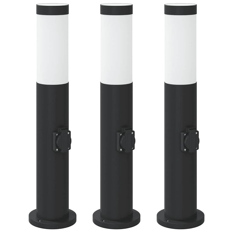 Vidaxx Pollerleuchte mit Fassung 3 Stück 50 cm Edelstahl IP44