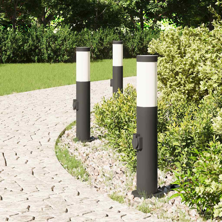 Vidaxx Pollerleuchte mit Fassung 3 Stück 50 cm Edelstahl IP44