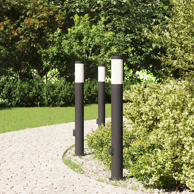 Vidaxx Pollerbeleuchtung mit Fassung 3 Stück 80 cm Edelstahl IP44