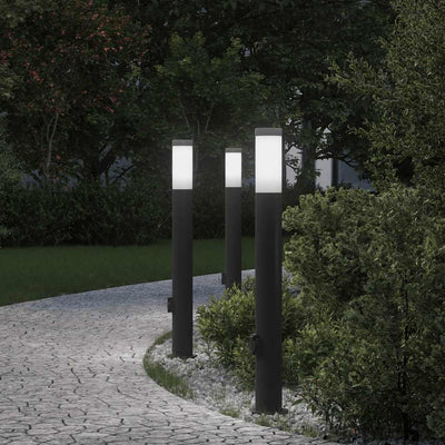 Vidaxx Pollerbeleuchtung mit Fassung 3 Stück 80 cm Edelstahl IP44