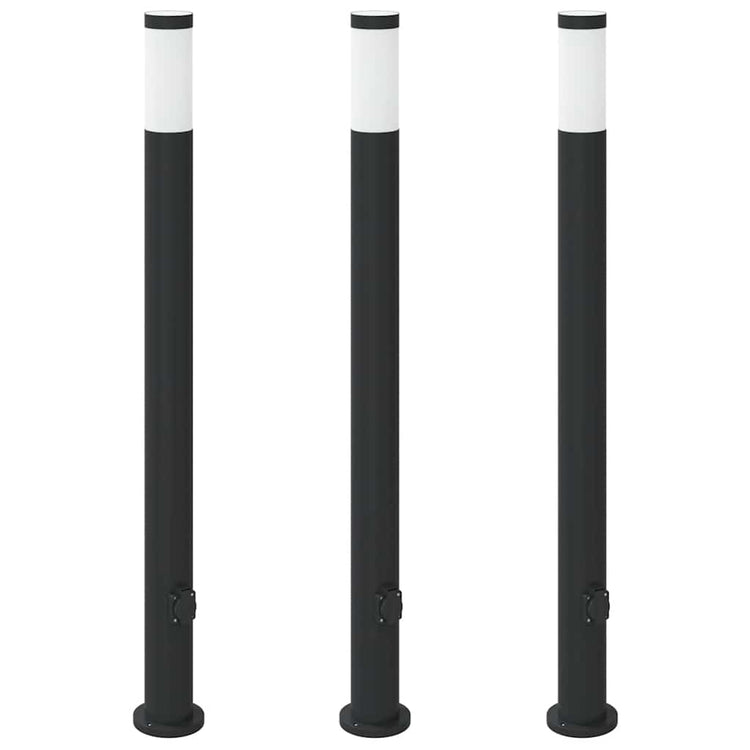 Vidaxx Pollerleuchte mit Fassung 3 Stück 110 cm Edelstahl IP44