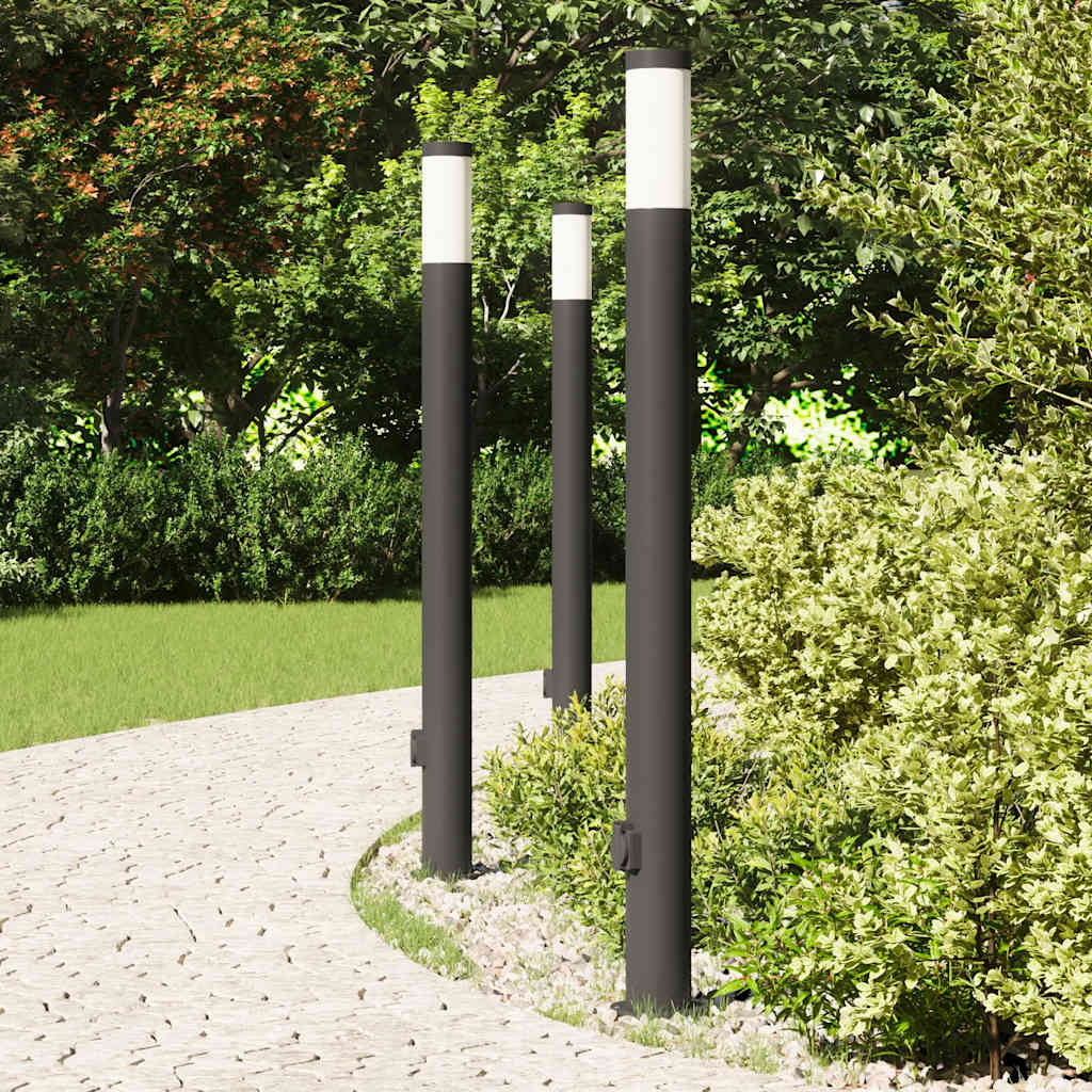 Vidaxx Pollerleuchte mit Fassung 3 Stück 110 cm Edelstahl IP44