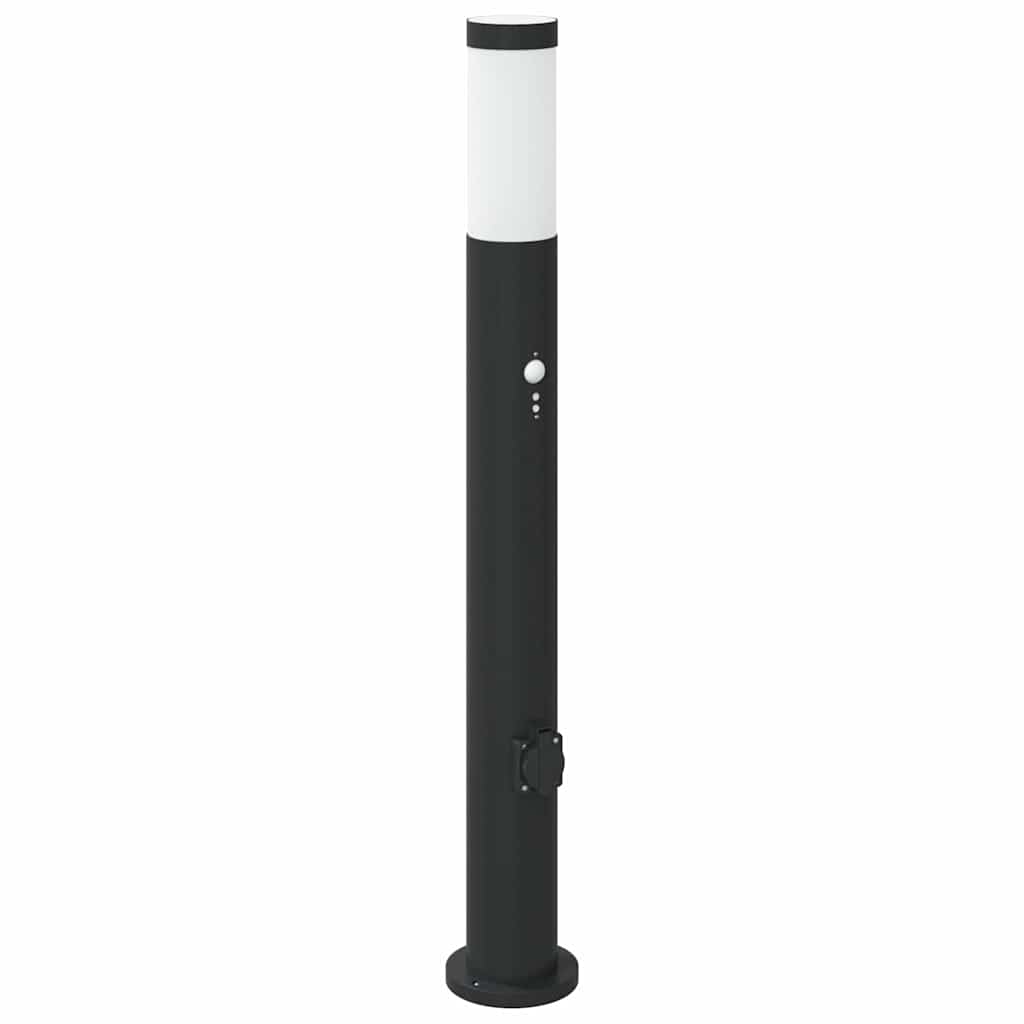 Vidaxl Pollerleuchte mit Sensor und Steckdose 80 cm Edelstahl IP44