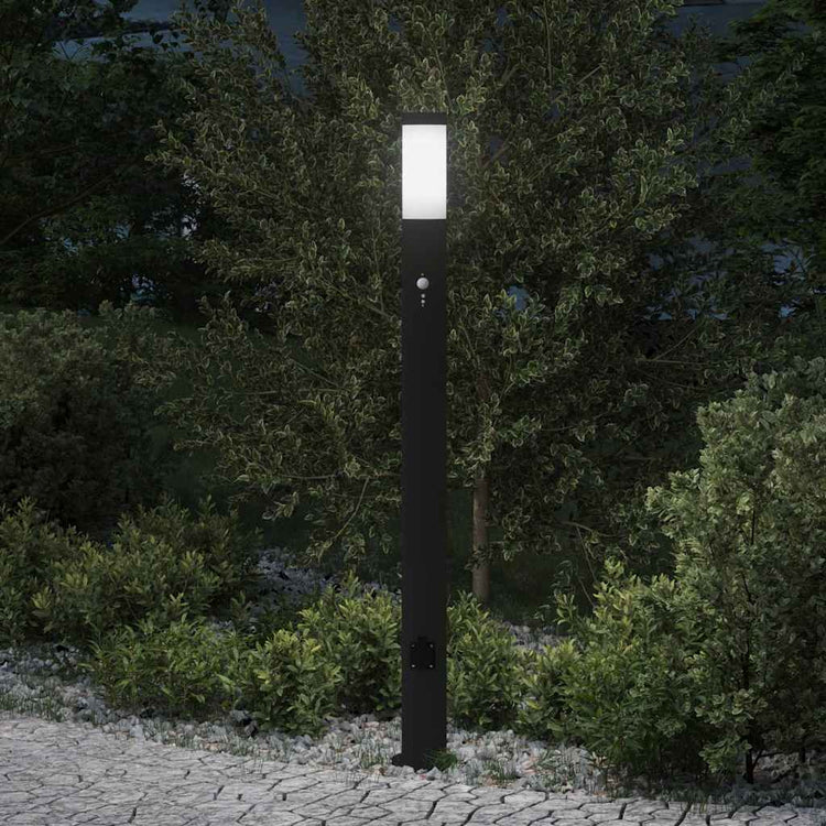 Vidaxx Pollerleuchte mit Sensor und Steckdose 110 cm Edelstahl IP44