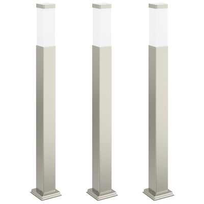 Vidaxx Pollerbeleuchtung 3 Stück 80 cm Edelstahl IP44