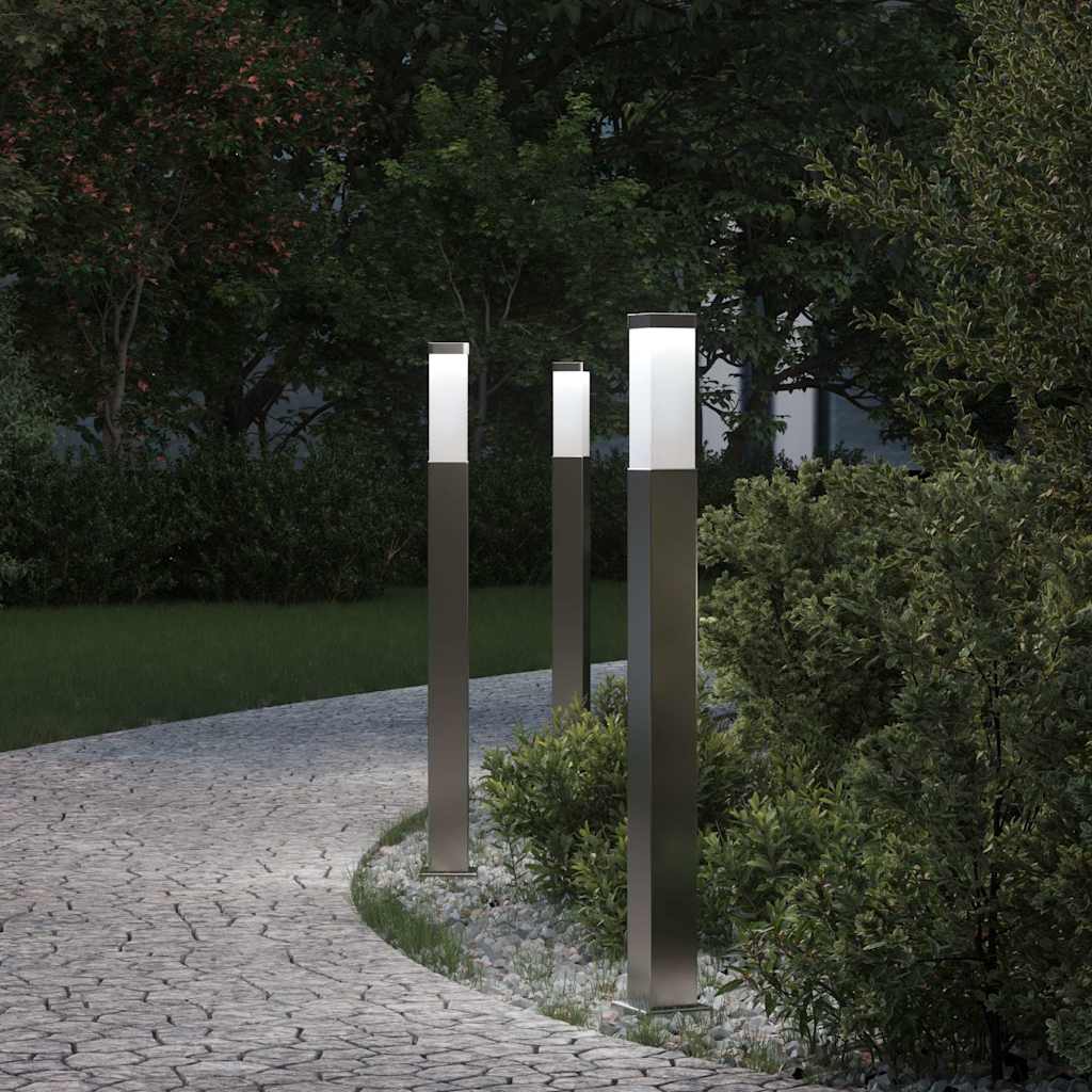 Vidaxx Pollerbeleuchtung 3 Stück 80 cm Edelstahl IP44