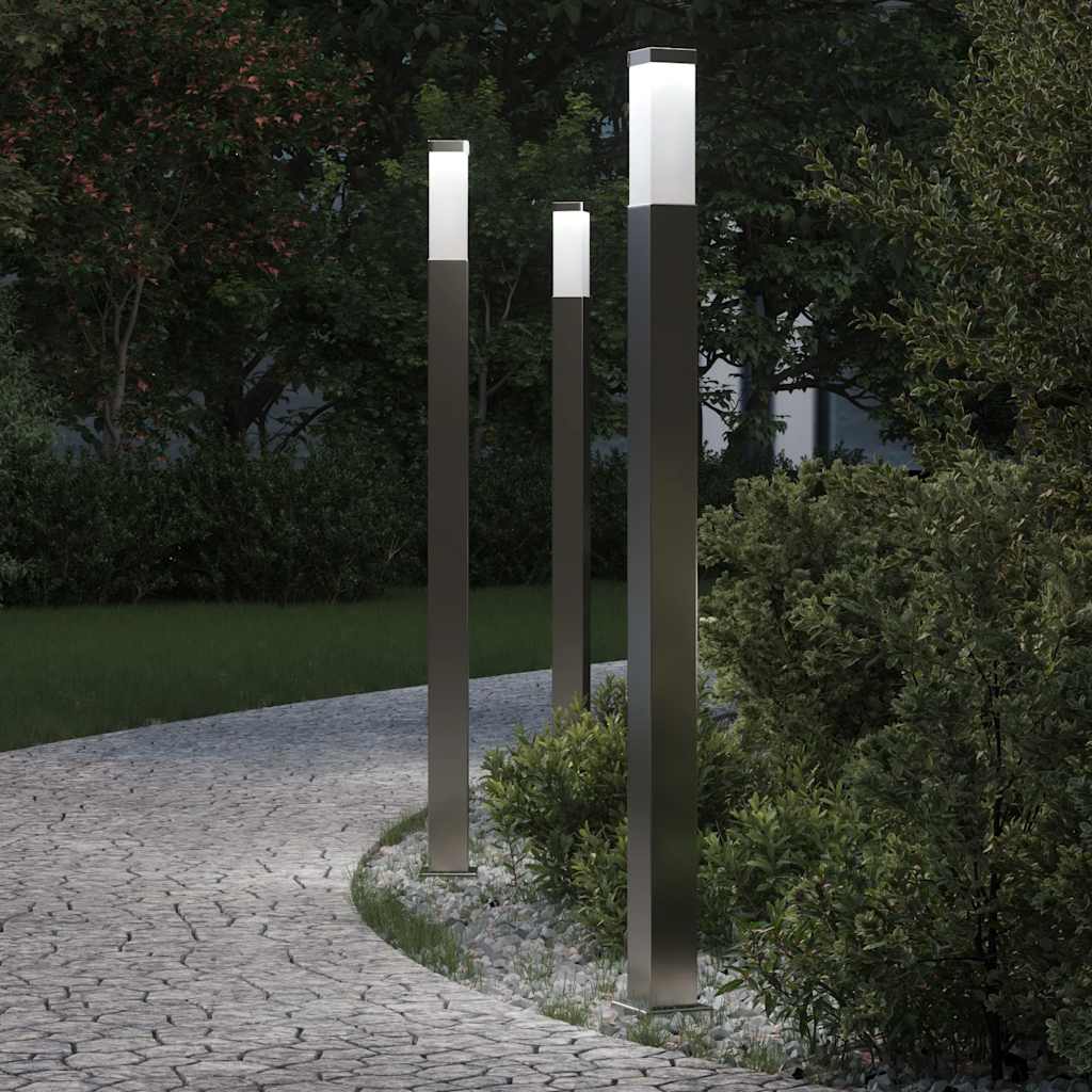 Vidaxx Pollerbeleuchtung 3 Stück 110 cm Edelstahl IP44