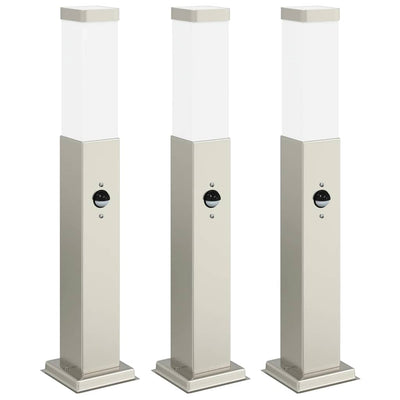 Vidaxx Pollerbeleuchtung mit Sensor 3 Stück 50 cm Edelstahl IP44