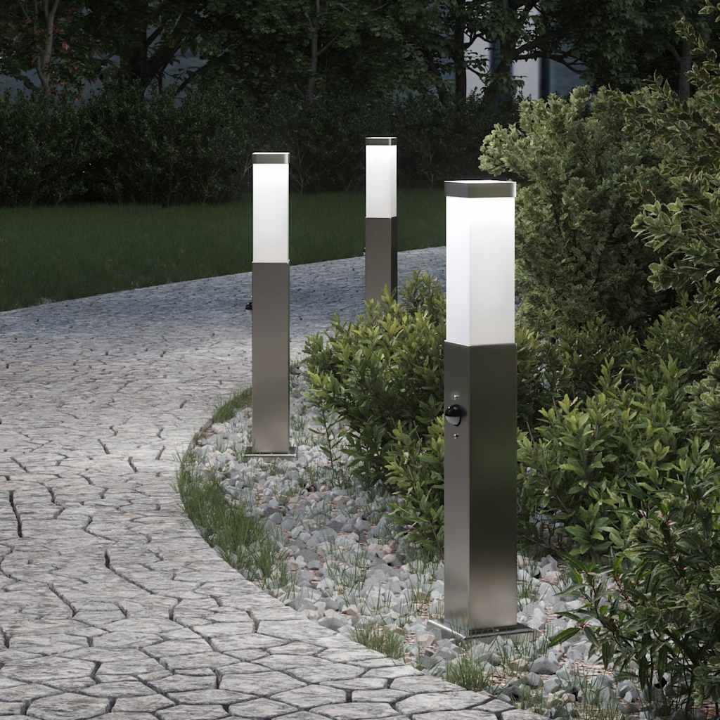 Vidaxx Pollerbeleuchtung mit Sensor 3 Stück 50 cm Edelstahl IP44