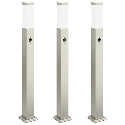 VidaXL Pollerbeleuchtung mit Sensor 3 Stück 80 cm Edelstahl IP44