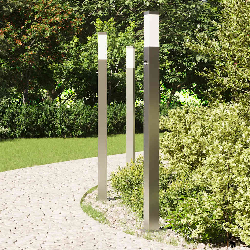VidaXL Pollerbeleuchtung mit Sensor 3 Stück 110 cm Edelstahl IP44