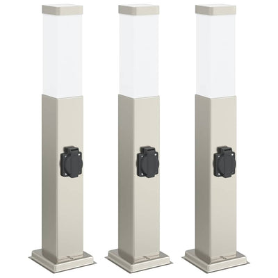 Vidaxx Pollerleuchte mit Fassung 3 Stück 50 cm Edelstahl IP44