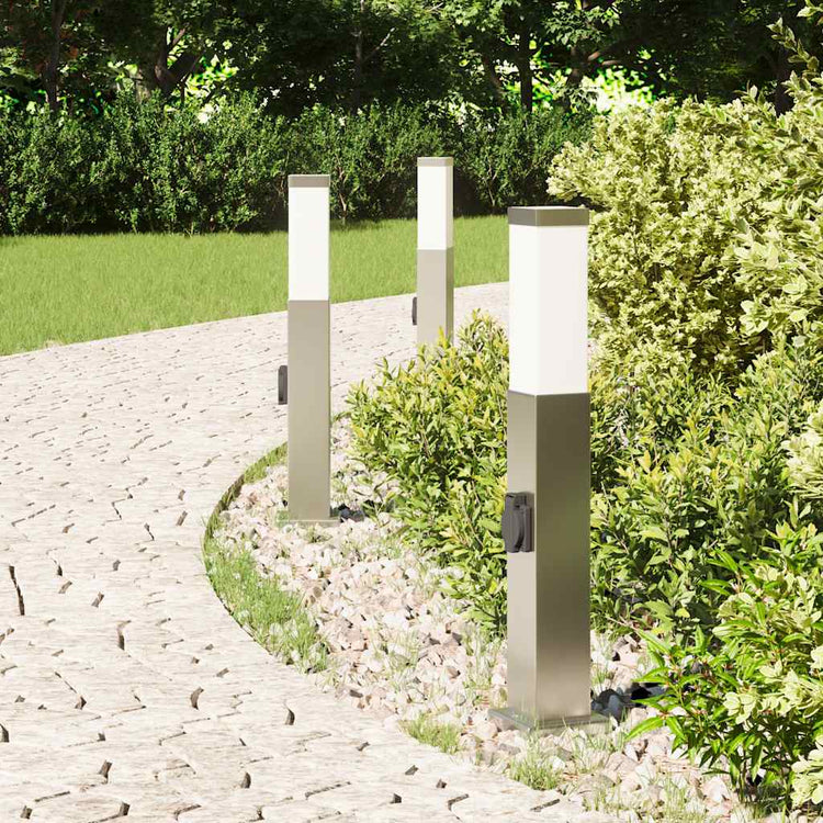 Vidaxx Pollerleuchte mit Fassung 3 Stück 50 cm Edelstahl IP44