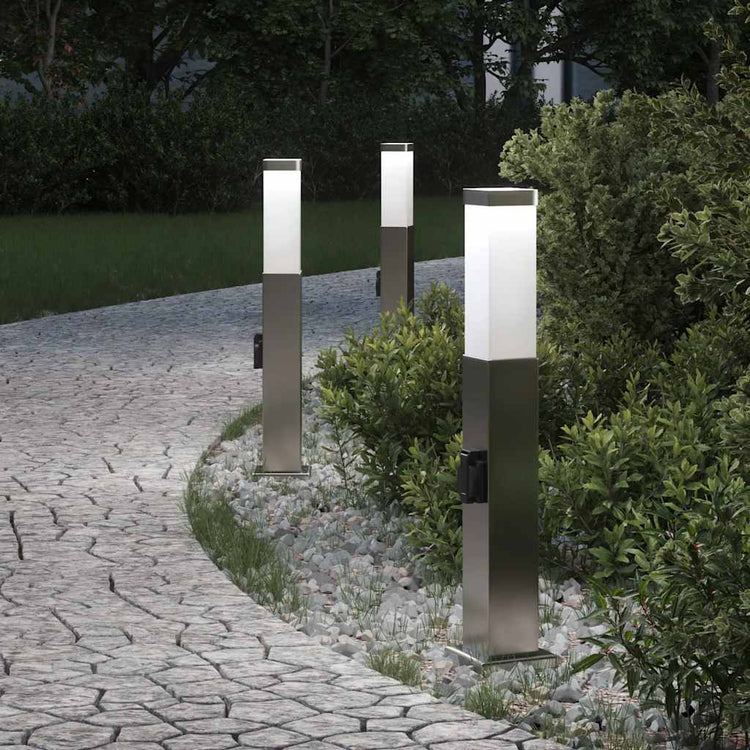 Vidaxx Pollerleuchte mit Fassung 3 Stück 50 cm Edelstahl IP44