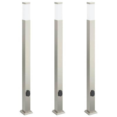 Vidaxx Pollerleuchte mit Fassung 3 Stück 110 cm Edelstahl IP44
