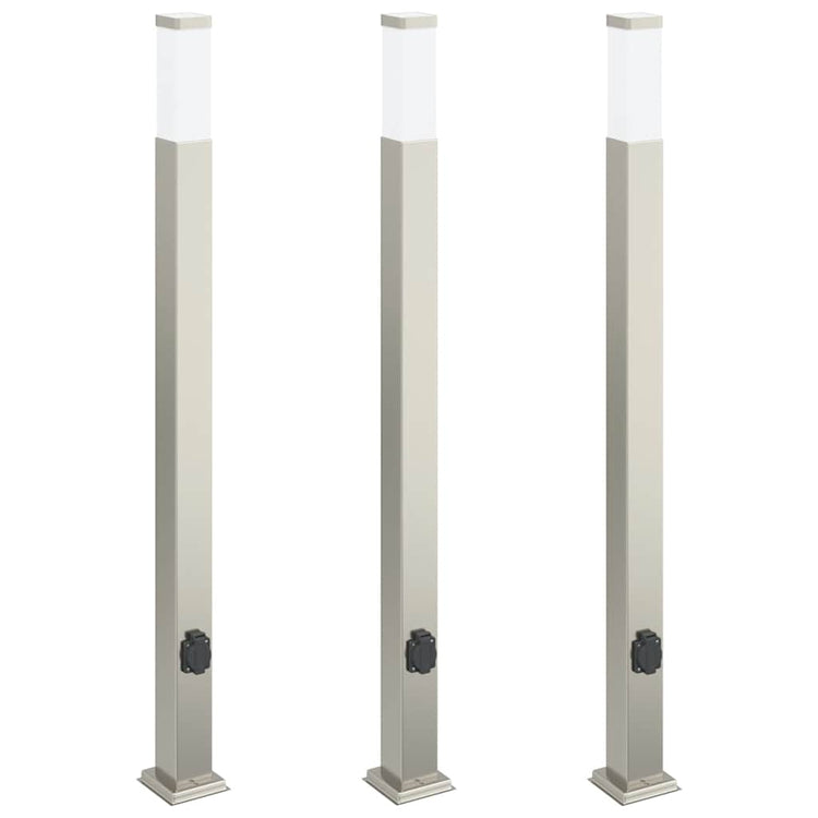Vidaxx Pollerleuchte mit Fassung 3 Stück 110 cm Edelstahl IP44