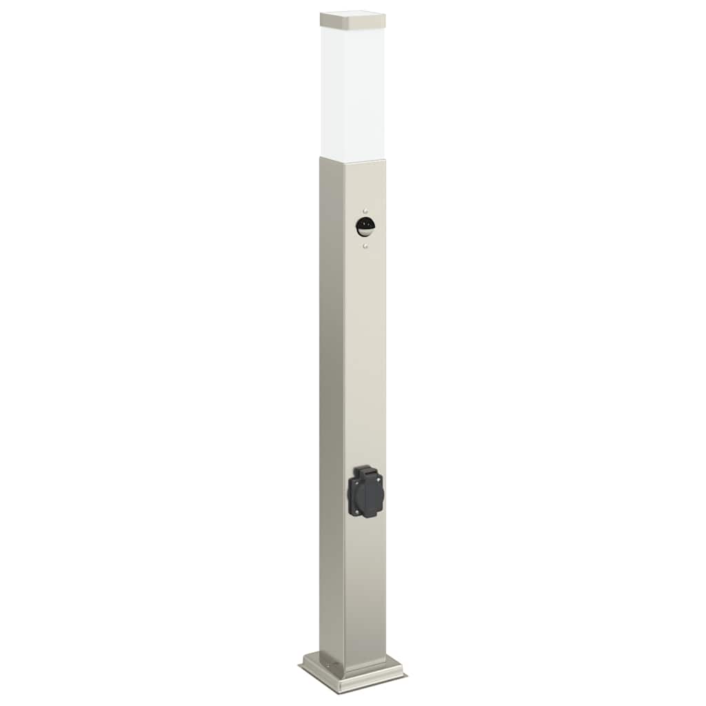 Vidaxl Pollerleuchte mit Sensor und Steckdose 80 cm Edelstahl IP44