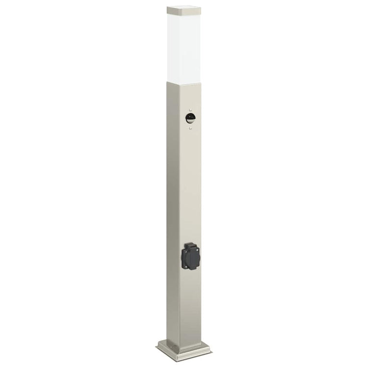 Vidaxl Pollerleuchte mit Sensor und Steckdose 80 cm Edelstahl IP44
